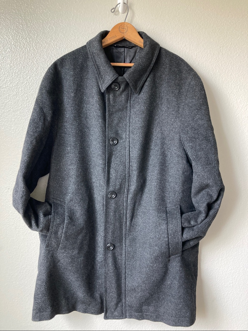Vintage 90s y2k Cardinal of Canada Wool Cashmere coat overcoat top coat 42R
